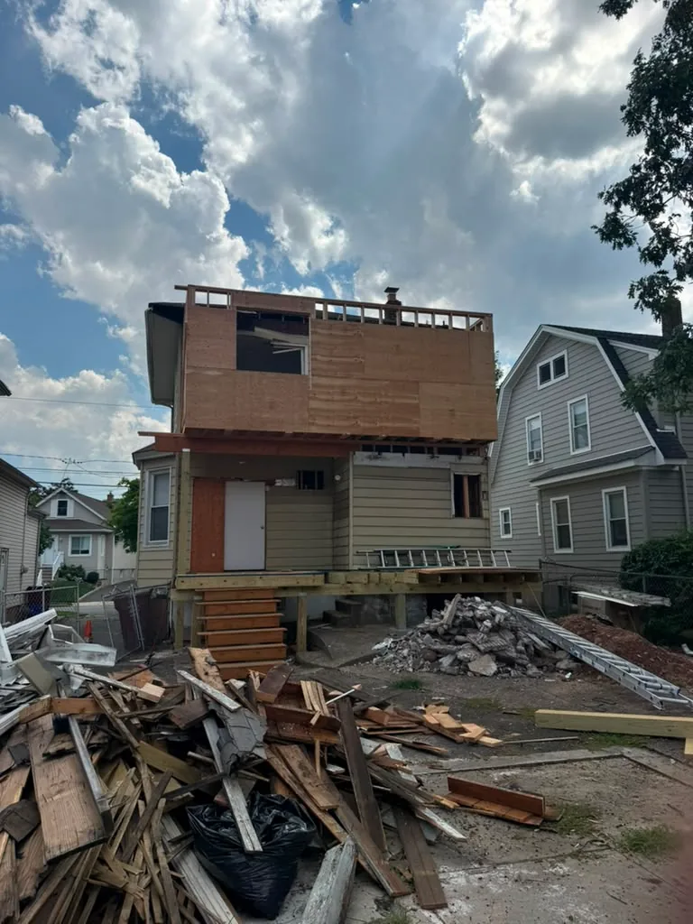 114 Conover Ave Nutley NJ rear framing and walk-out deck construction